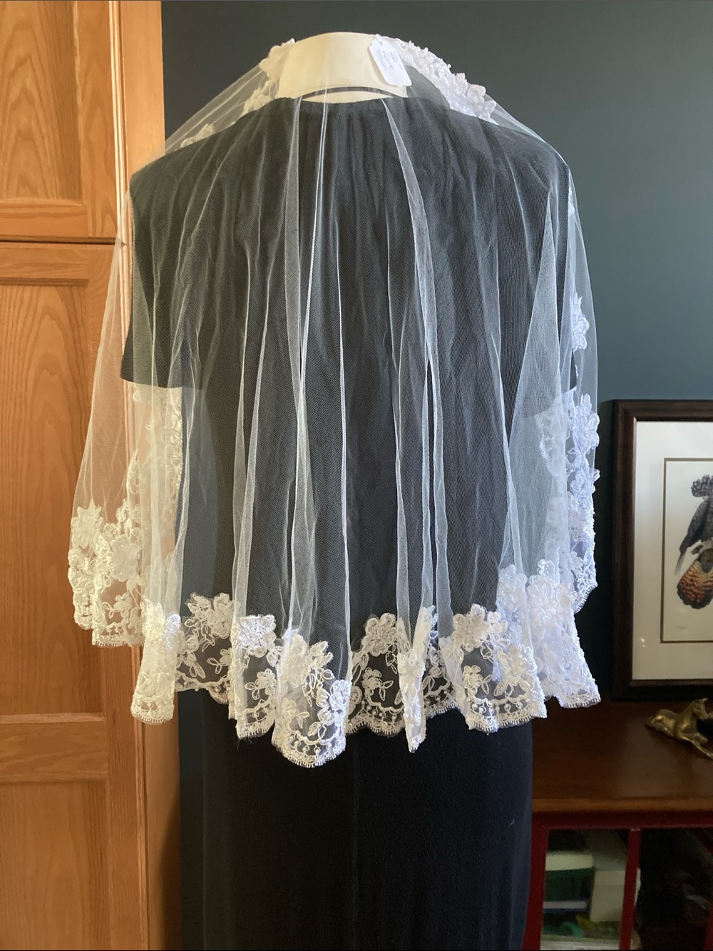 Classic White Lace Edge Bridal or First Holy Communion Veil - 26” length